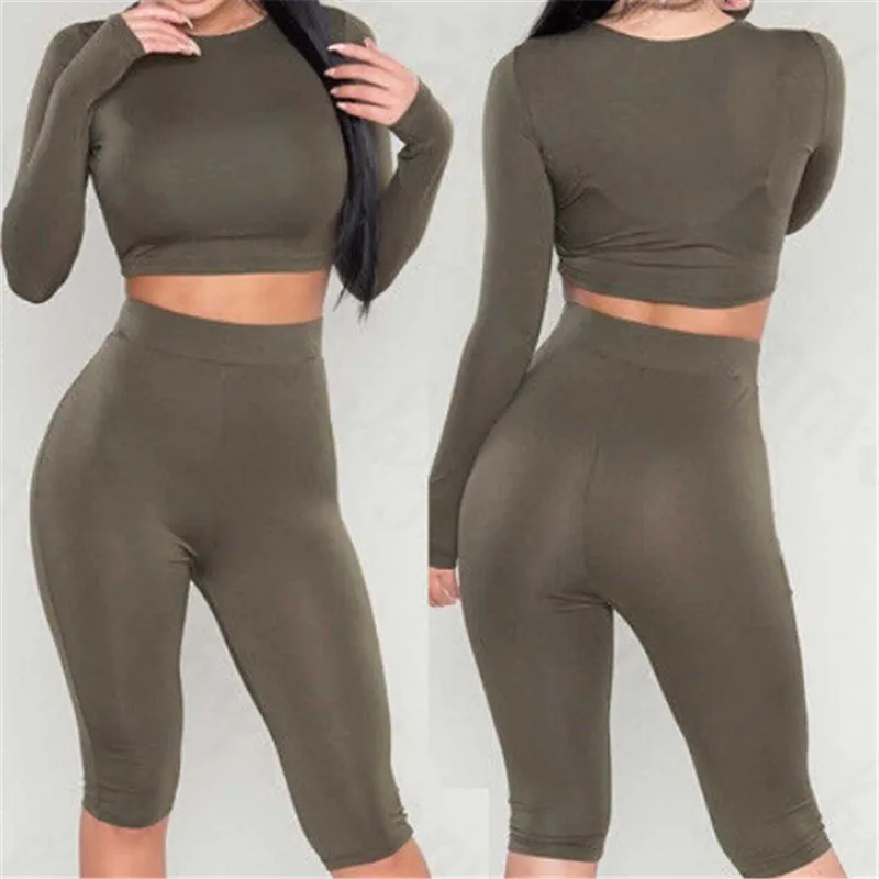 Женский спортивный костюм мягкий однотонный топ до колена с длинным рукавом 2 шт.