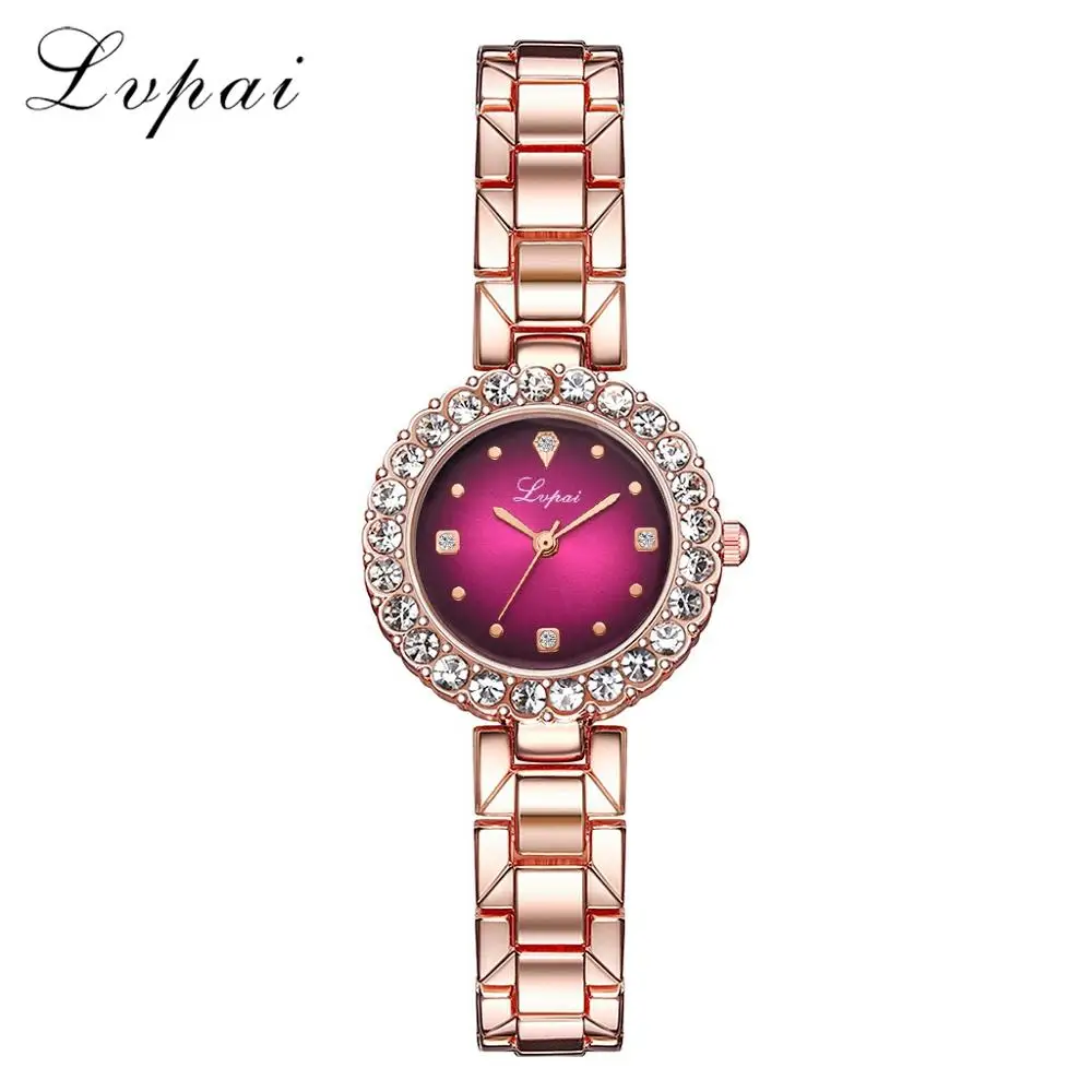 Rose Rose Модные золотые женские наручные часы, роскошные простые женские часы с браслетом, повседневные стильные женские Подарочные часы, 2 шт. в комплекте, стиль Ulzzang - Цвет: Rose Rose