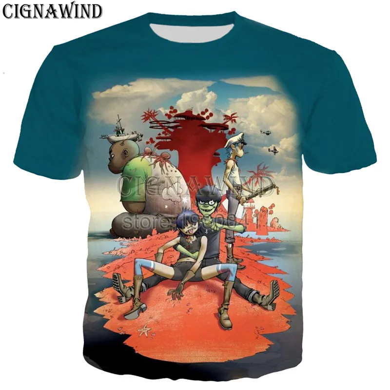 Новый летний топ Классическая аниме-Группа Gorillaz футболка для мужчин/женщин