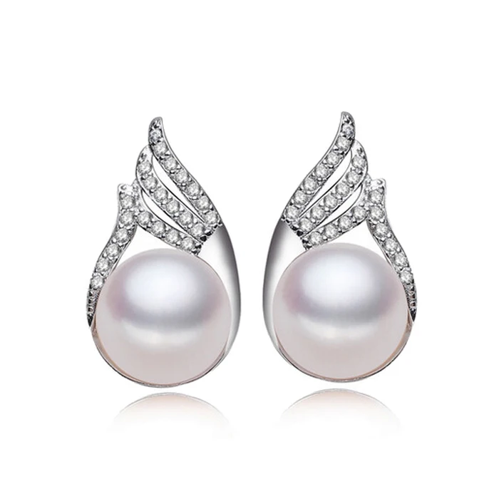 Вечные свадебные женские подарочные серьги из натурального пресноводного