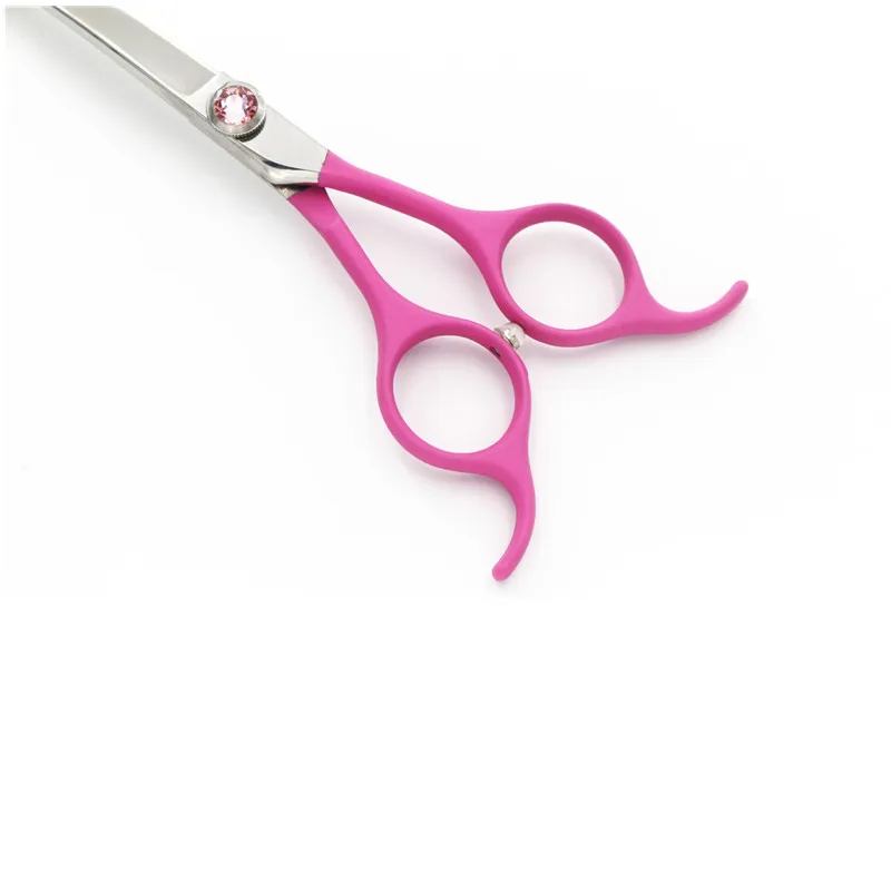 

6.5" Pink Rubber Pet Scissors Downward Curved Dog Grooming Scissors Dog Hair Scissors Cat Groomer Clipper Animals Horse Shears