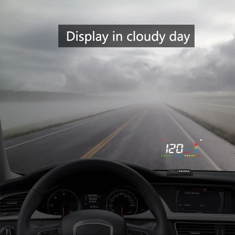 GEYIREN A200 HUD Дисплей obd2 Спидометр температура воды проекция на лобовое стекло для автомобиля hud Автомобильный Универсальный