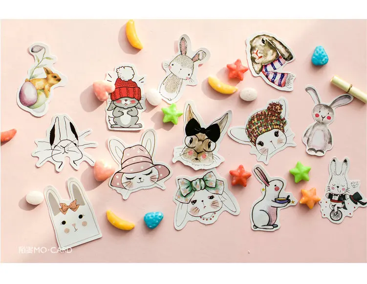 45 шт./кор.) Пасхальный кролик наклейки кроликов пакет Kawaii планировщик для скрапбукинга липкий канцелярские школьные Supplies2017