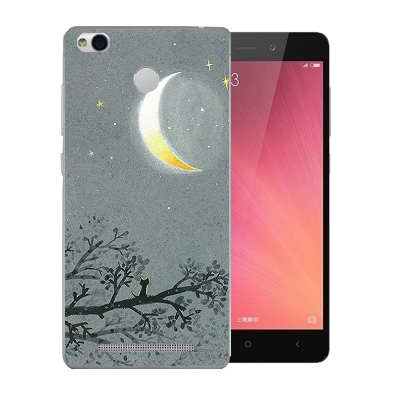 5.0 inch For Xiaomi Redmi 3 Pro Phone Case 3S S Space Moon Pattern Soft Silicon Cover for Prime protect Capa |