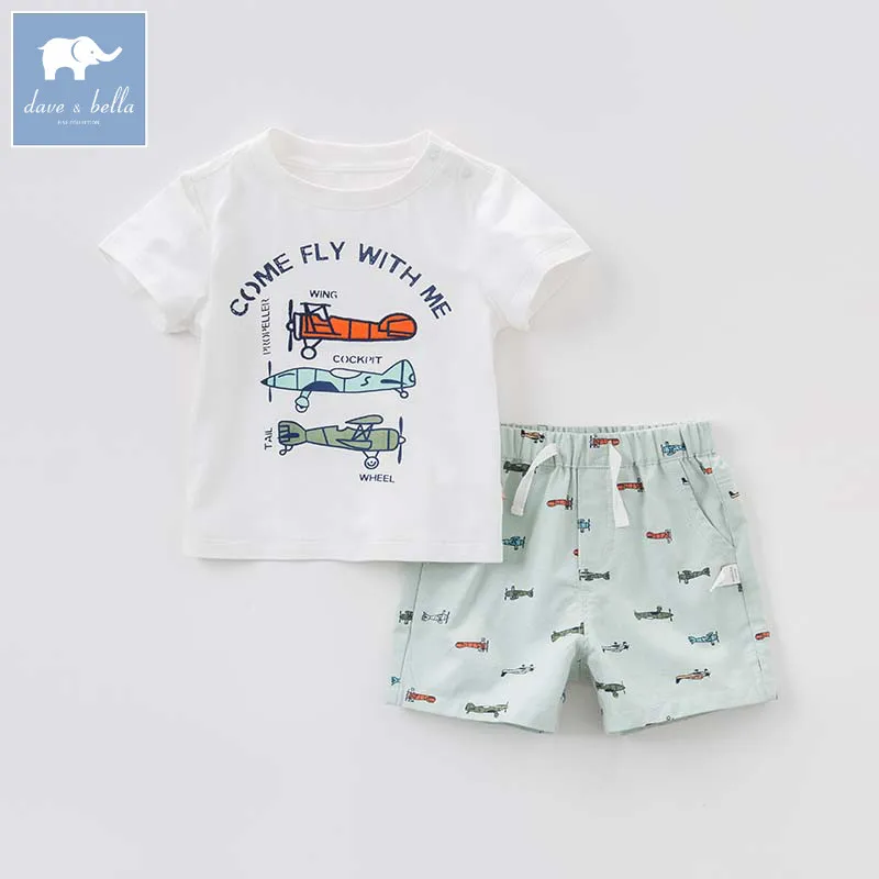 Комплект летней одежды для маленьких мальчиков Dave bella Модный комплект из 2