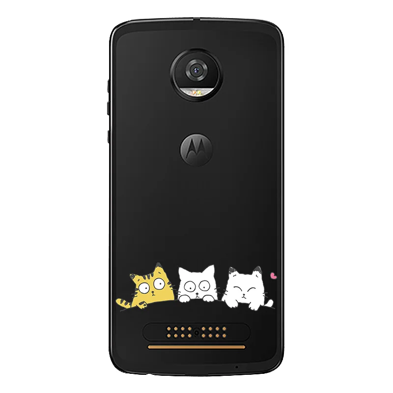 Милый чехол для телефона Motorola G5 G5S C E5 Plus Play X4 Moto Z2 с единорогом котом мягкий