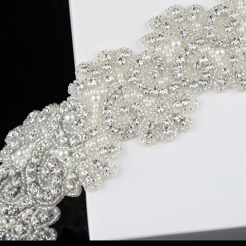 1 ярд Хрустальная отделка стразы аппликация свадебная с поясом искусственная