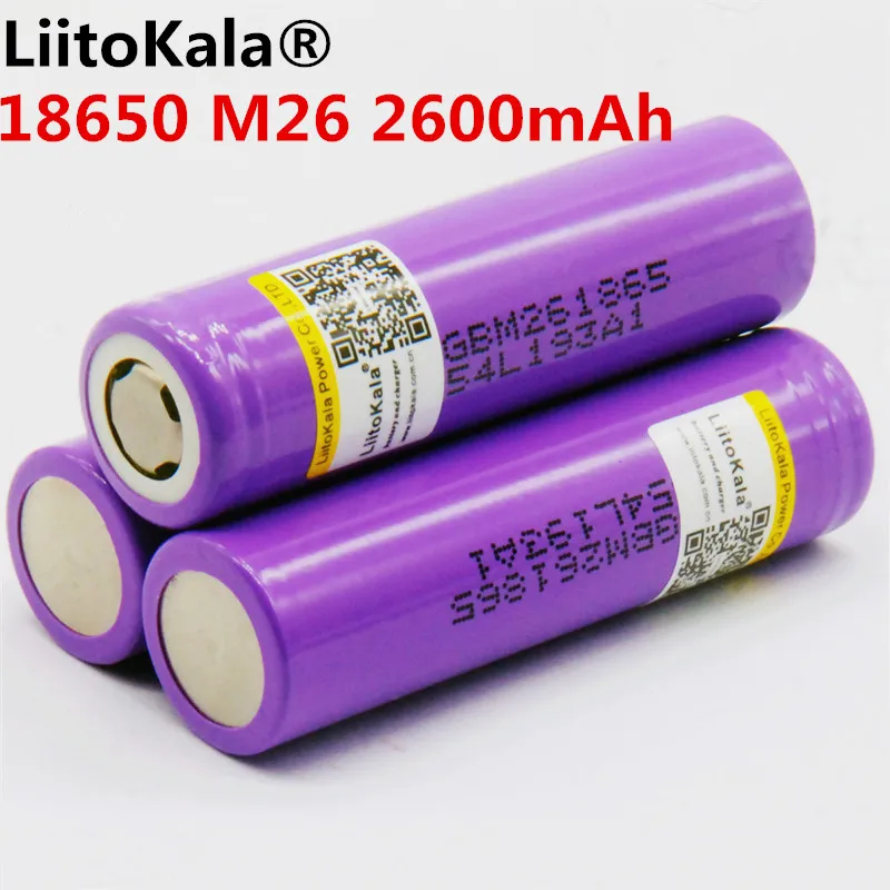6pcs/lot 100% original LiitoKala M26 18650 2600mah 10A li-ion rechargeable battery power safe for ecig/scoo | Электроника