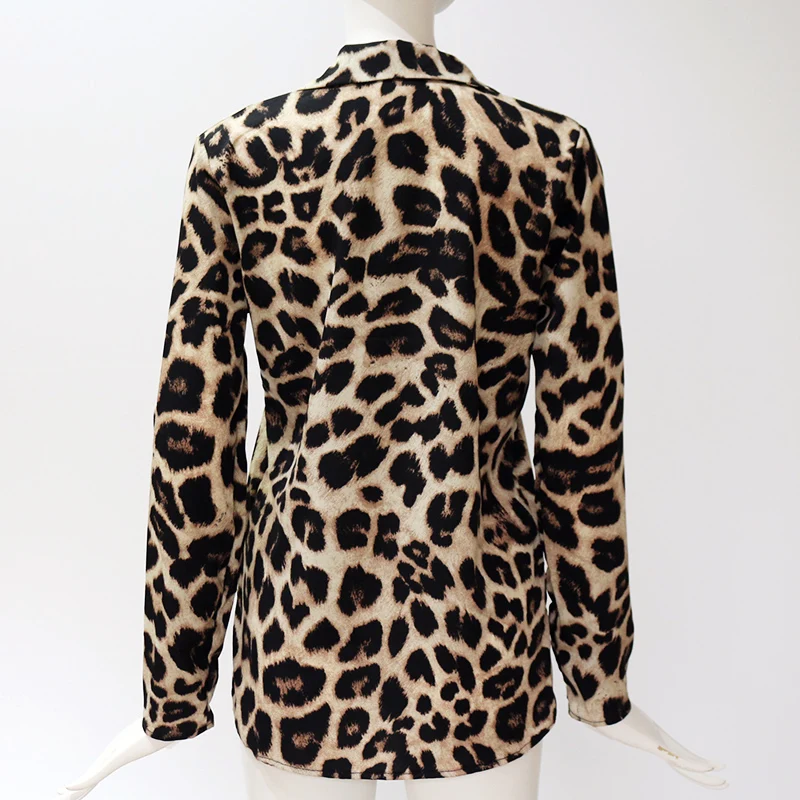 Женская шифоновая блузка с длинным рукавом и отложным воротником | одежда