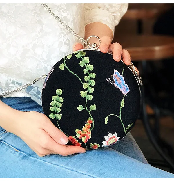 18 см круглая форма с черной пластиковой коробкой клатч Obag ручка Maleta De Ferramenta портмоне Рамка застежка Sangle Sac кошелек рамки