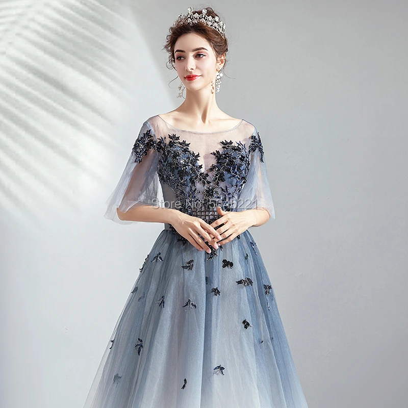 Новое поступление Роскошные вечерние платья серого и белого цвета вечернее