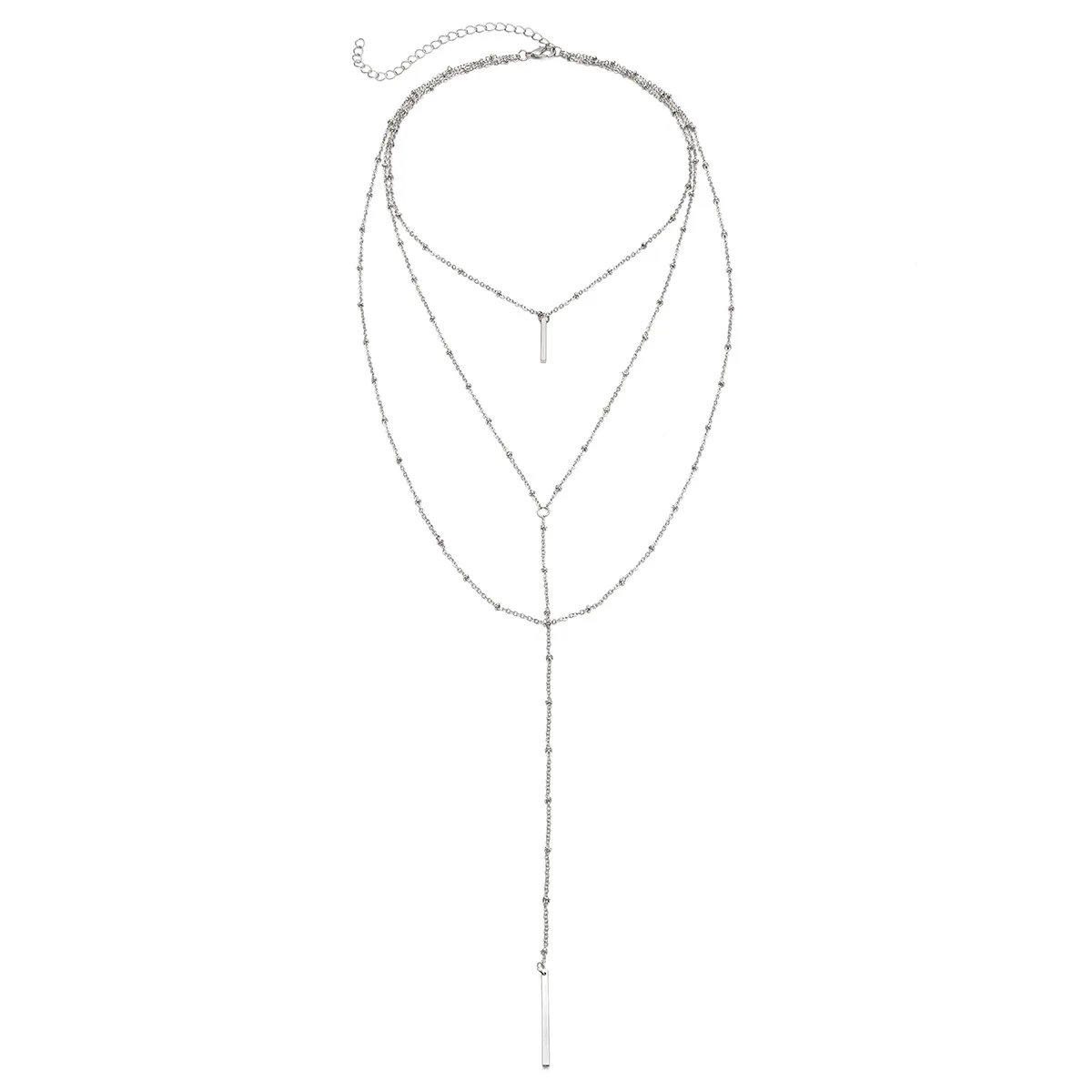 Женское винтажное ожерелье длинное золотого цвета с бусинами многослойное