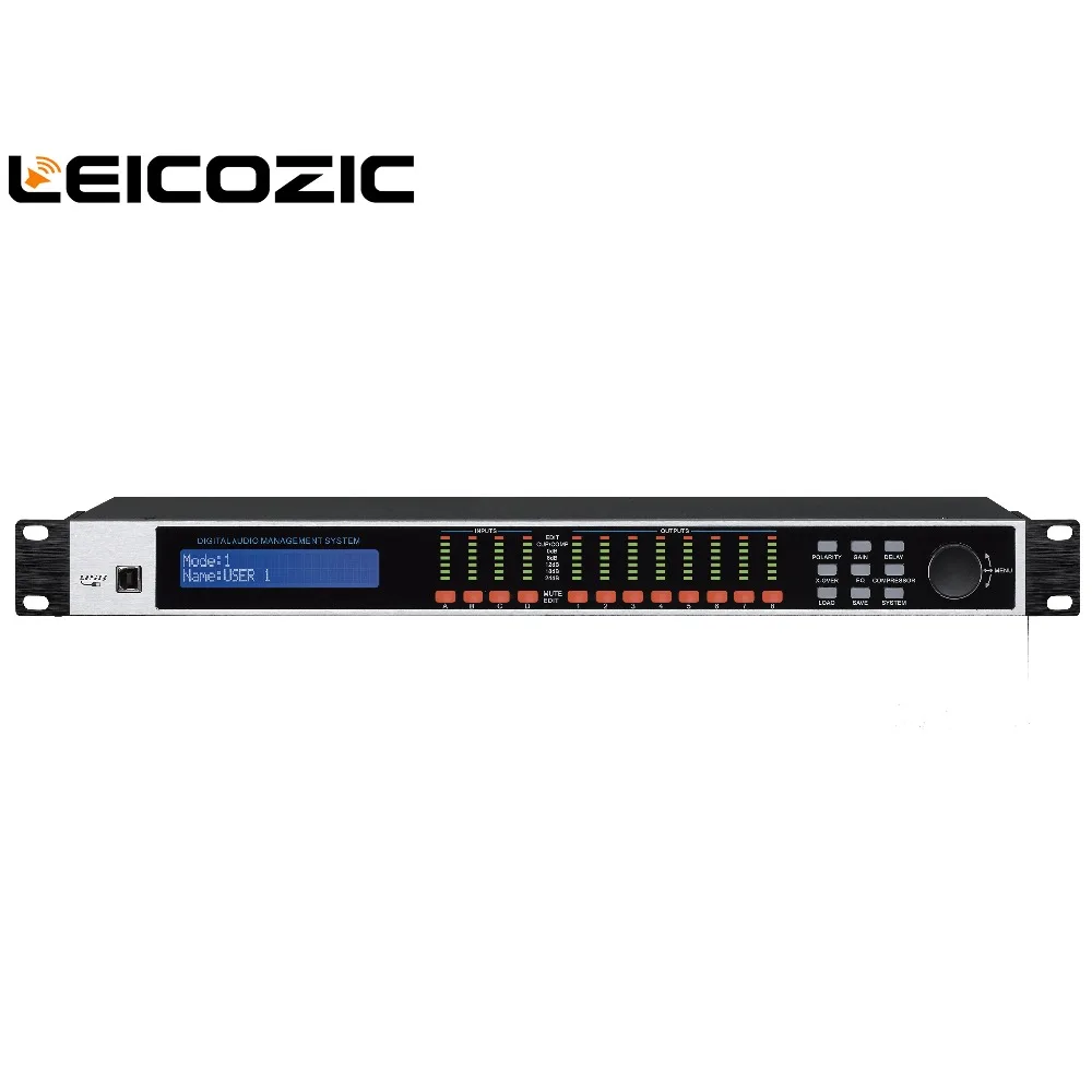 Leicozic DANT4.8 dsp аудио процессор 4in8out громкоговоритель управление processador de аудио цифровые процессоры RS232, RS485 AC220V