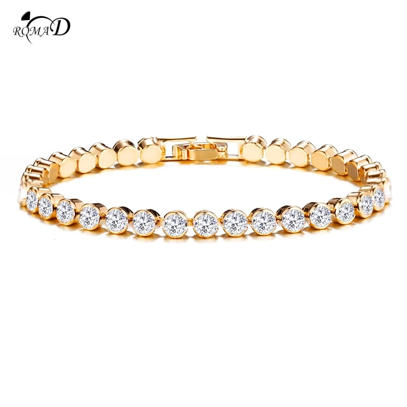 4mm Cubic Zirconia Tennis Bracelets Iced Out Chain Crystal Wedding Bracelet For Women Men Jewelry A4 | Украшения и аксессуары