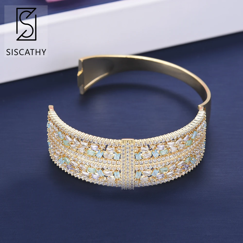 

SISCATHY 2019 New Fashion Jewellery Sets for Women Wedding Engagement Bracelet Ring Dubai Jewelry Sets parure bijoux femme