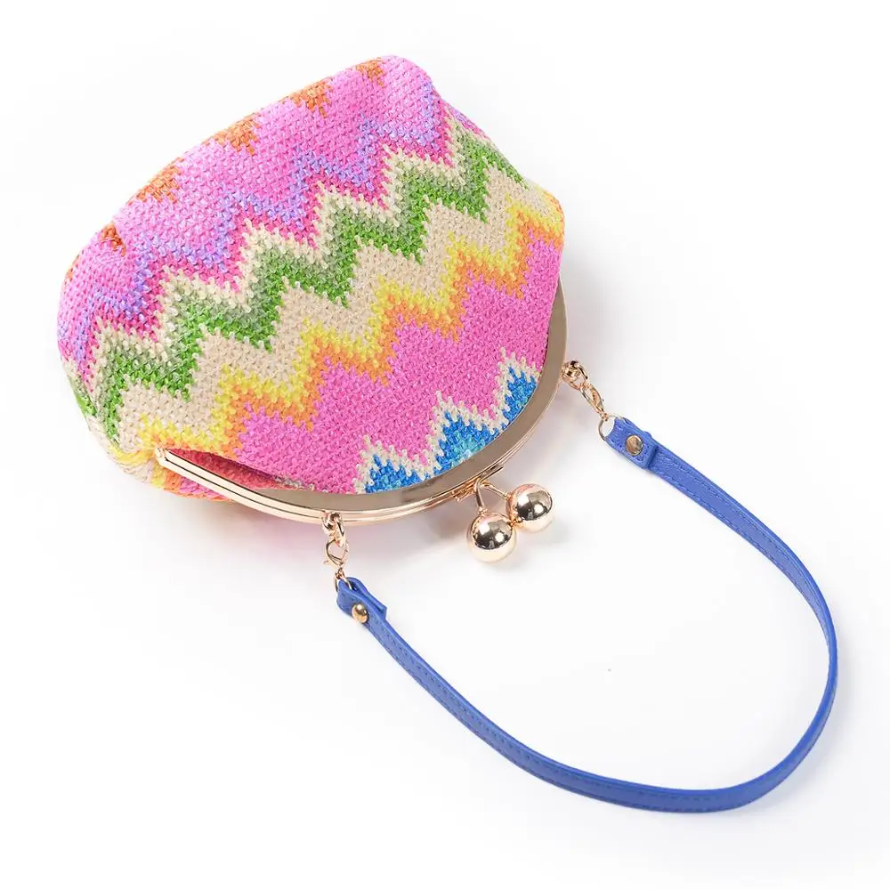 Casual Fashion Colourful Straw Handbags Clutch Shoulder Bag Women Wallet