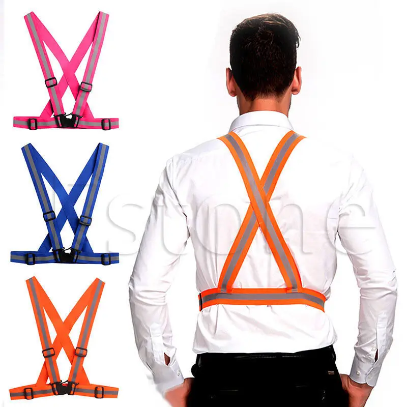 

Reflective Adjustable Safety Security High Visibility Vest Gear Stripes Jacket
