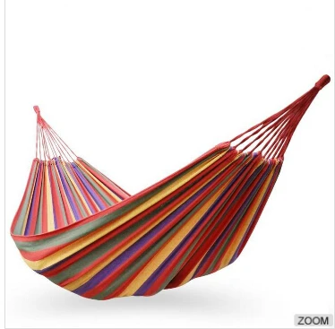 

free shipping 280*150cm two Person hammock, cotton hammock tourism camping hunting Leisure Fabric Stripes Outdoor hammocks