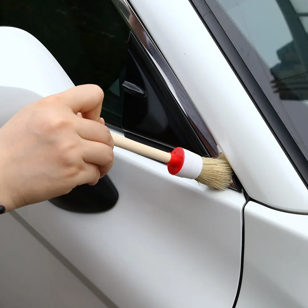 Автомобильная щетка с деталью красоты круглая щетина деревянной ручкой винтовая