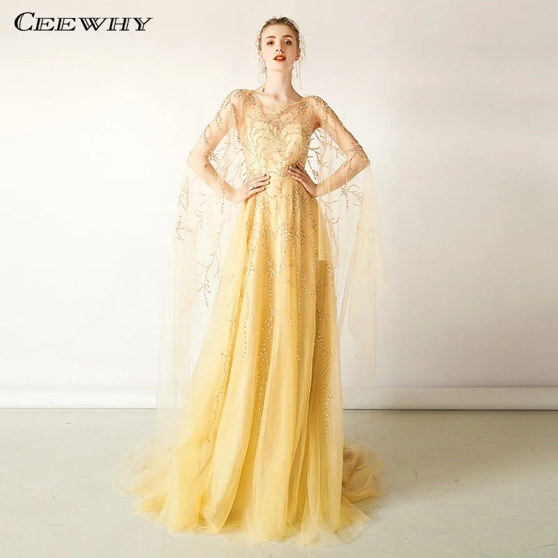 CEEWHY Robe Soiree Дубай вечернее платье Роскошные Длинные вечерние платья 2019 ручная