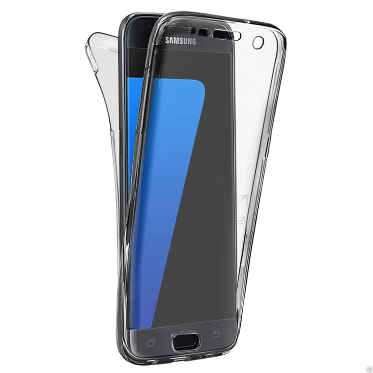 S8 S7edge Чехол передняя + задняя крышка полный корпус защитный мягкий TPU прозрачный
