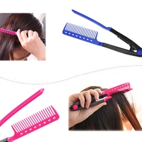 pink fashion v type hair comb hair straightener combs diy salon haircut hairdressing styling tool barber anti static combs brush