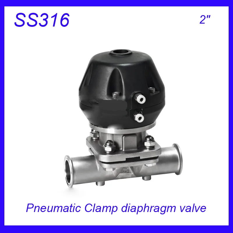 

2" SS316L Sanitary stainless steel EPDM Pneumatic Clamp diaphragm valve sterile food grade f Wine, milk, beverages