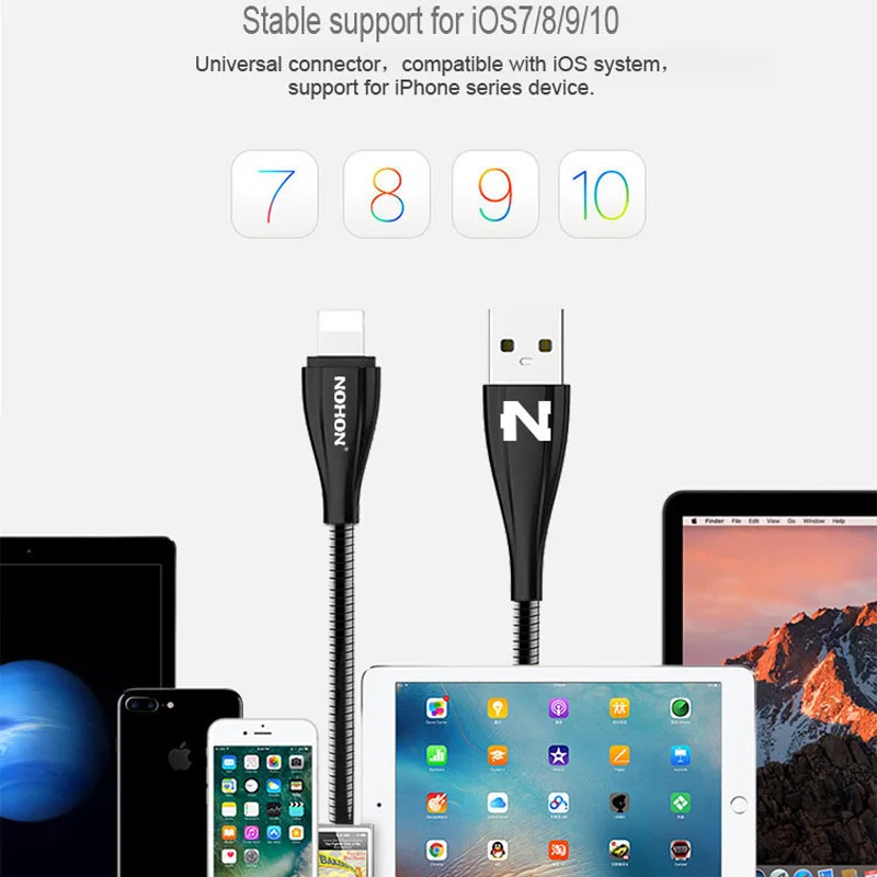 USB кабель NOHON для iPhone 8 7 6 6S Plus 5|8pin charger|cable forcable for ipad mini |