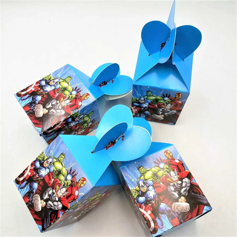 Candy box Супергерой Мстители День Рождения украшения детская скатерть тарелки чашки баннер воздушные шары колпачки ребенка душ мальчик сувениры - Цвет: Candy box
