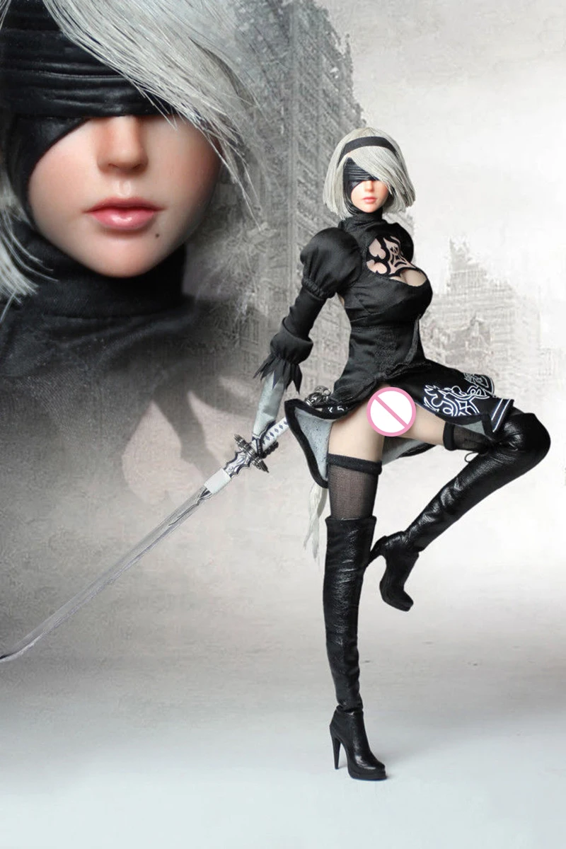 Игра для PS4, косплей, SET015, NIER AUTOMATA jorha, 1/6, женская одежда, костюм, комплект одежды W 2B, голова и тело, фигура для ph тела, бледная