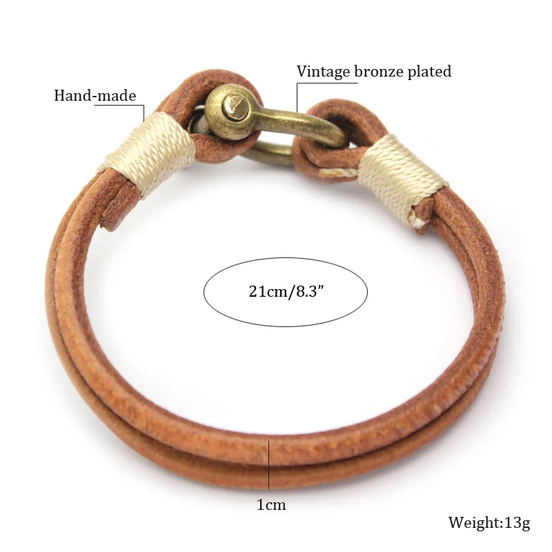 Мужской браслет в стиле ретро из натуральной кожи ручной работы|male accessories|bracelet
