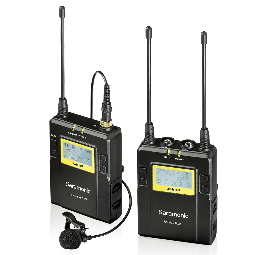 Беспроводной петличный микрофон Saramonic UwMic9 96 каналов УВЧ для цифровых зеркальных