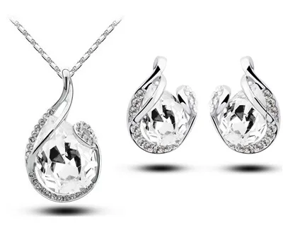 Австрийский кристалл Прямая поставка Модный комплект ювелирных изделий