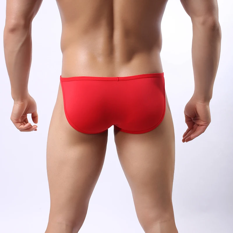 Мужские гладкие шелковые трусы из мягкого дышащего шелка сексуальное нижнее