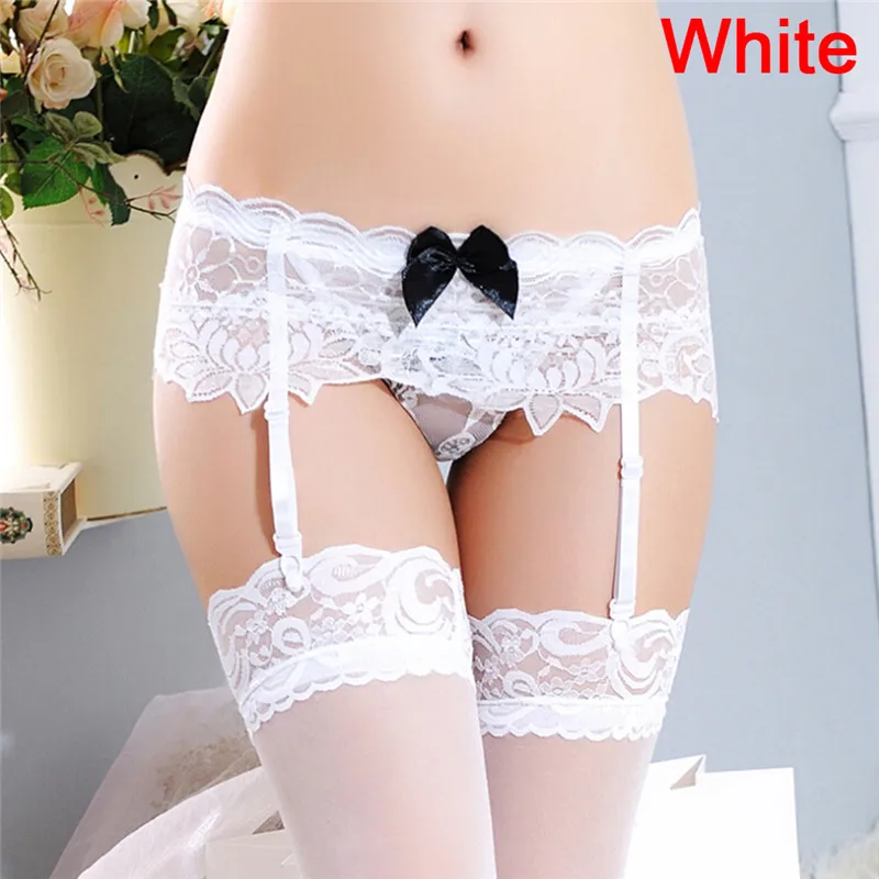Sexy Garter Belt Stocking Women Sex Stockings Sheer Net Bow Lace Top Over Knee Erotic Lingerie Pantyhose 3 Colours |