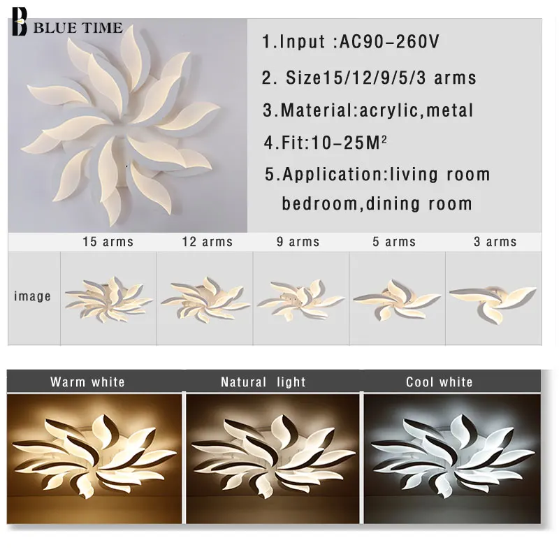 Белый корпус современный светодиодный потолочный светильник гостиная спальня