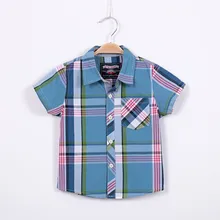 Модная клетчатая рубашка для мальчиков 100% хлопок 15TO1F|boys plaid shirt|boys