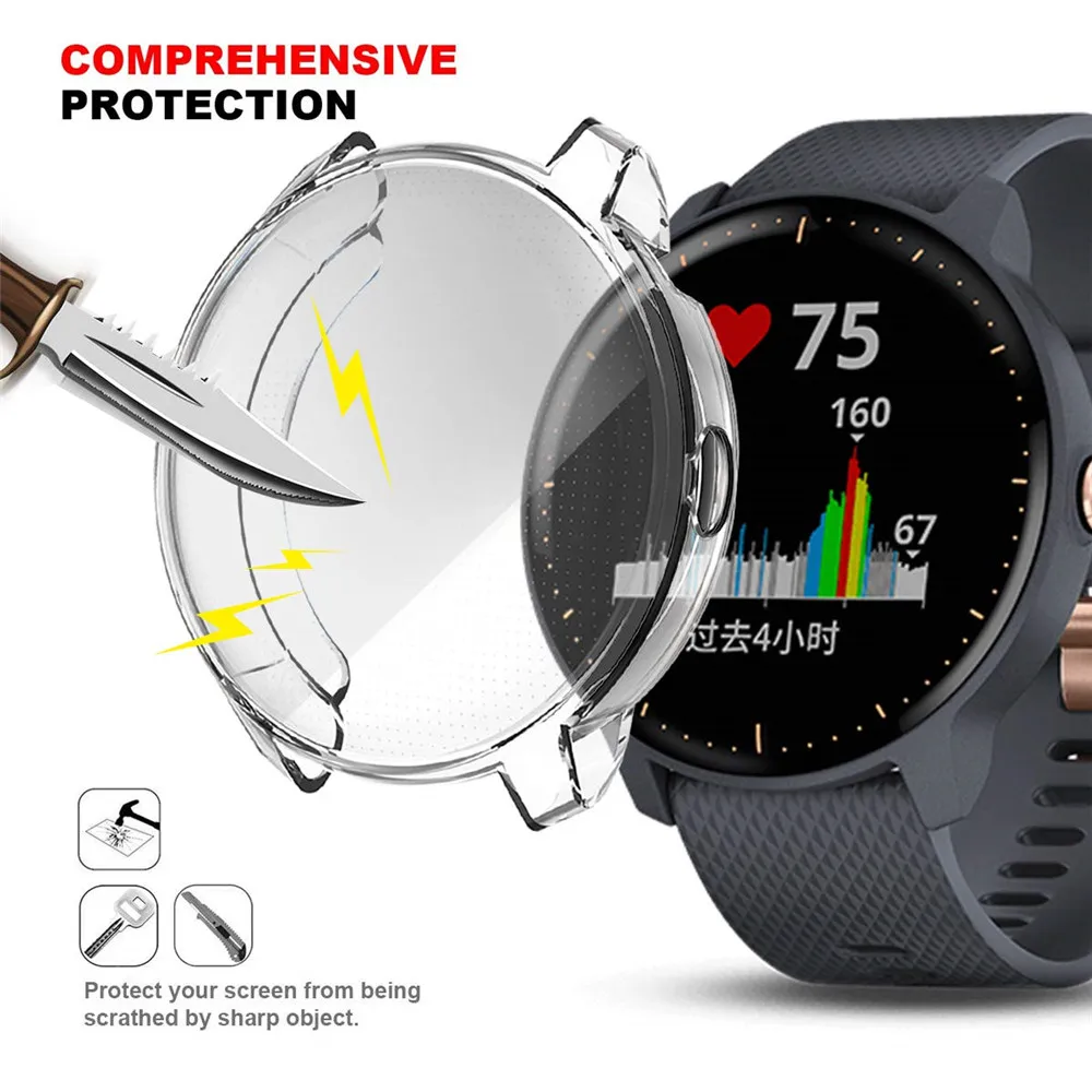 

4-Pack Soft TPU All-Around Screen Protective Cover for Garmin Vivoactive 3 Music Case Waterproof Shock-Proof Shell Accessories