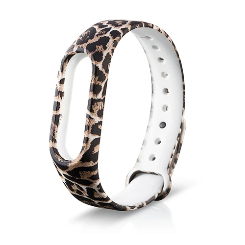 leopard Odog ТПУ печатные цветы ремешок для часов xiaomi mi band 2 Замена для xiaomi mi band 2 браслет - Цвет: leopard