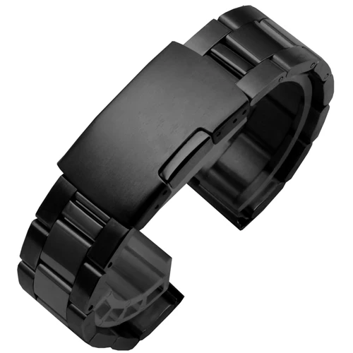 PEIYI прочной нержавеющей стали смотреть группы гладкий металл braclet мужчин и женщин замена ремешок для HUAWEI B3 B5 - Цвет ремешка: black