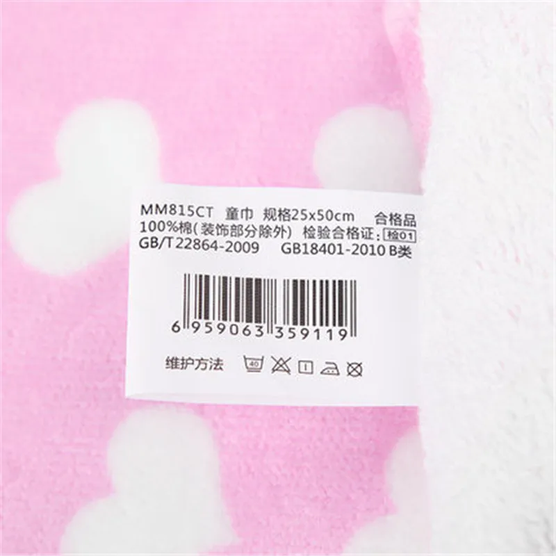 Розовое полотенце для лица Disney Minnie Mickey 25x50 см 100% хлопок абсорбирующее детское