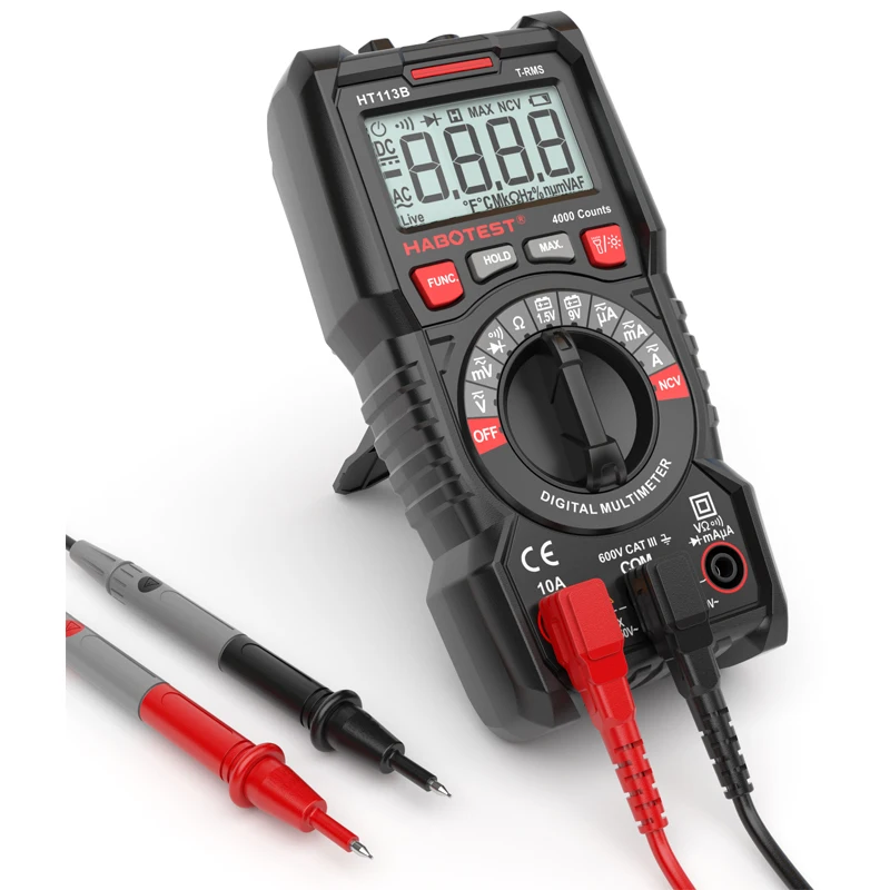 DC/AC Voltage Current Meter Handheld Ammeter Diode NCV Ohm Tester HABOTEST HT113B Digital Mini Multimeter T-RMS Multitester | Инструменты