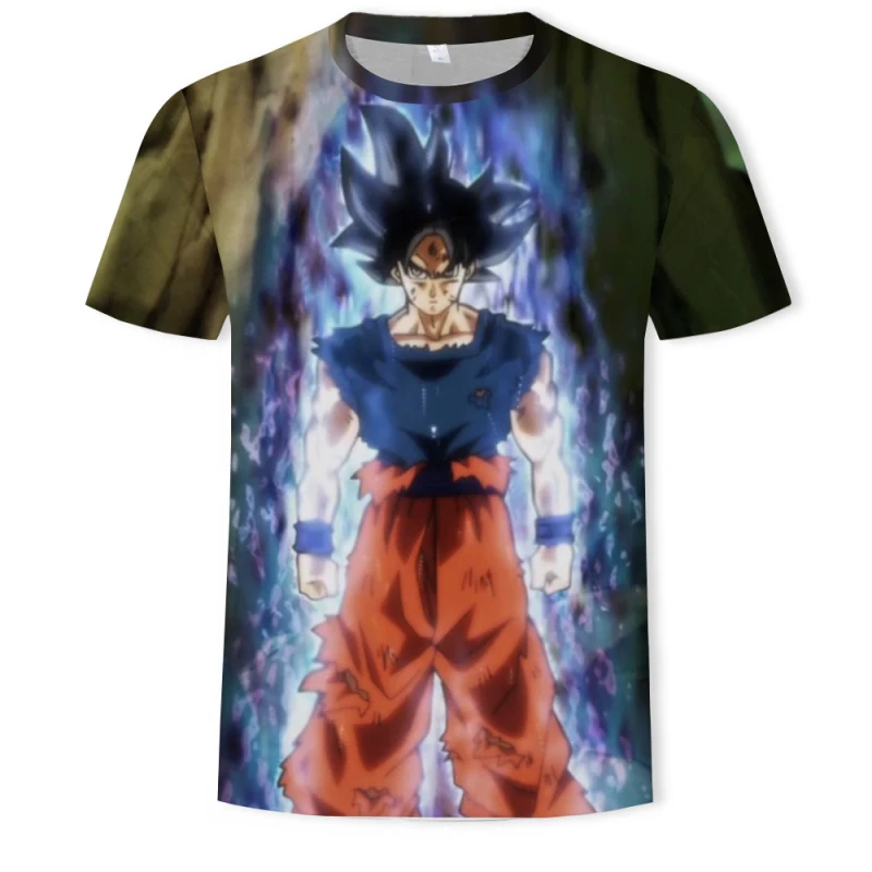 2019 Мужская 3D футболка Dragon Ball Z Ultra Instinct Goku Super Saiyan God Blue Vegeta с рисунком летняя 5XL |