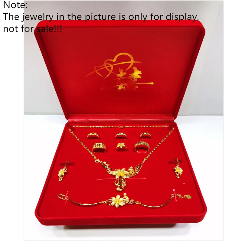 

1PC Square Shaped Necklace Earring Ring Gift Wedding Jewelry Display Storage Case Flocking Packaging Set Box QLY9725