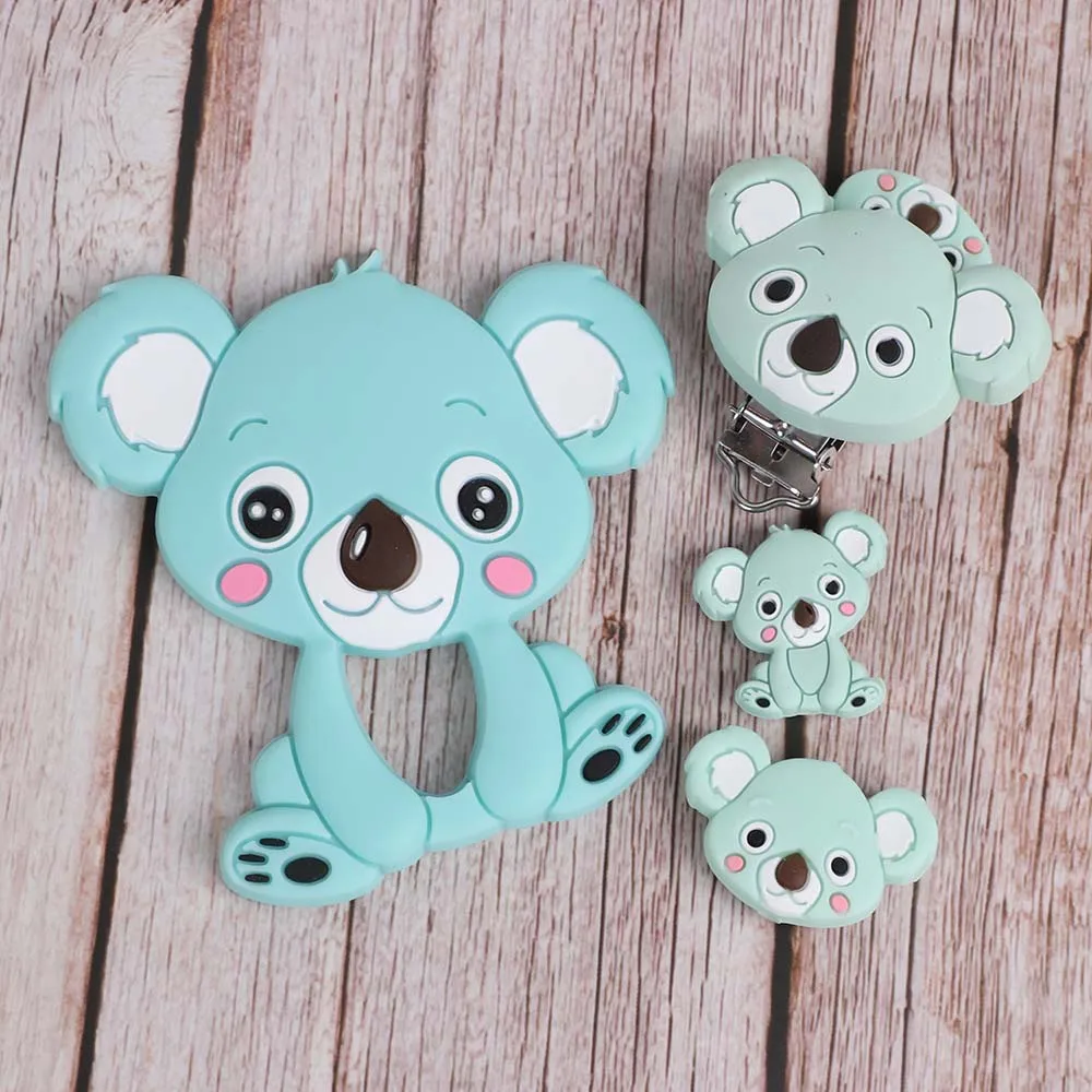 4 TYRY. HU Koala детские силиконовые для Прорезывание Зубов Бусины пищевого класса DIY аксессуары детские товары прорезывание зубов ожерелье для кормления соски Клипсы из бисера - Цвет: 4
