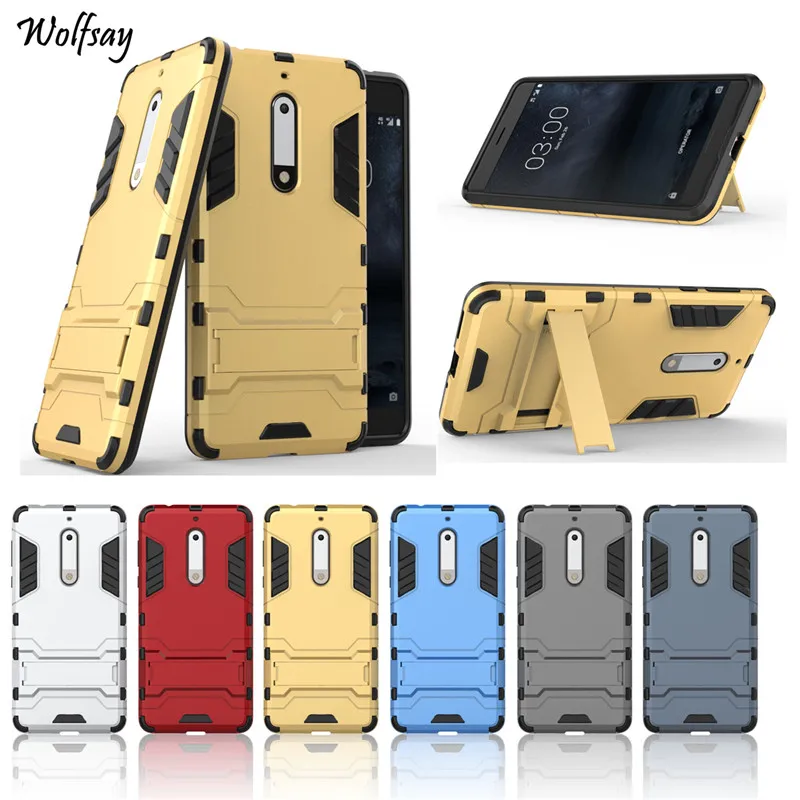 Wolfsay For Cover Nokia 5 Case TA-1005 TA-1030 Shockproof Robot Armor Phone Silicone |