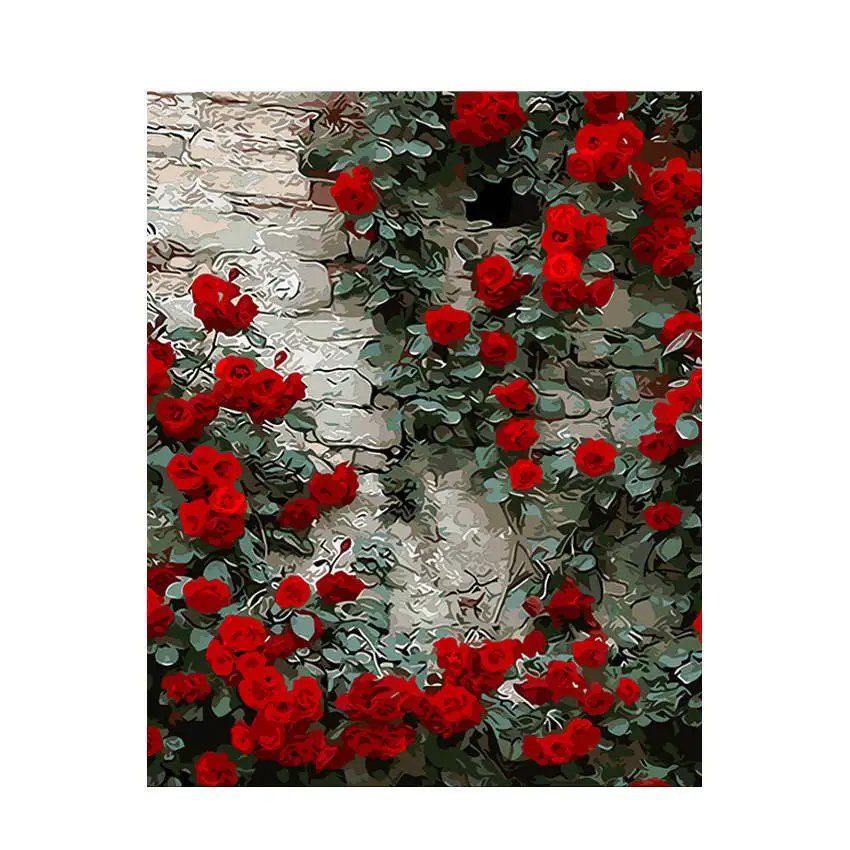 flower Painting 1 Diy картина по номерам, Мак, Раскраска по номерам, цветы Раскраска по номерам, Роза - Цвет: flower Painting 1