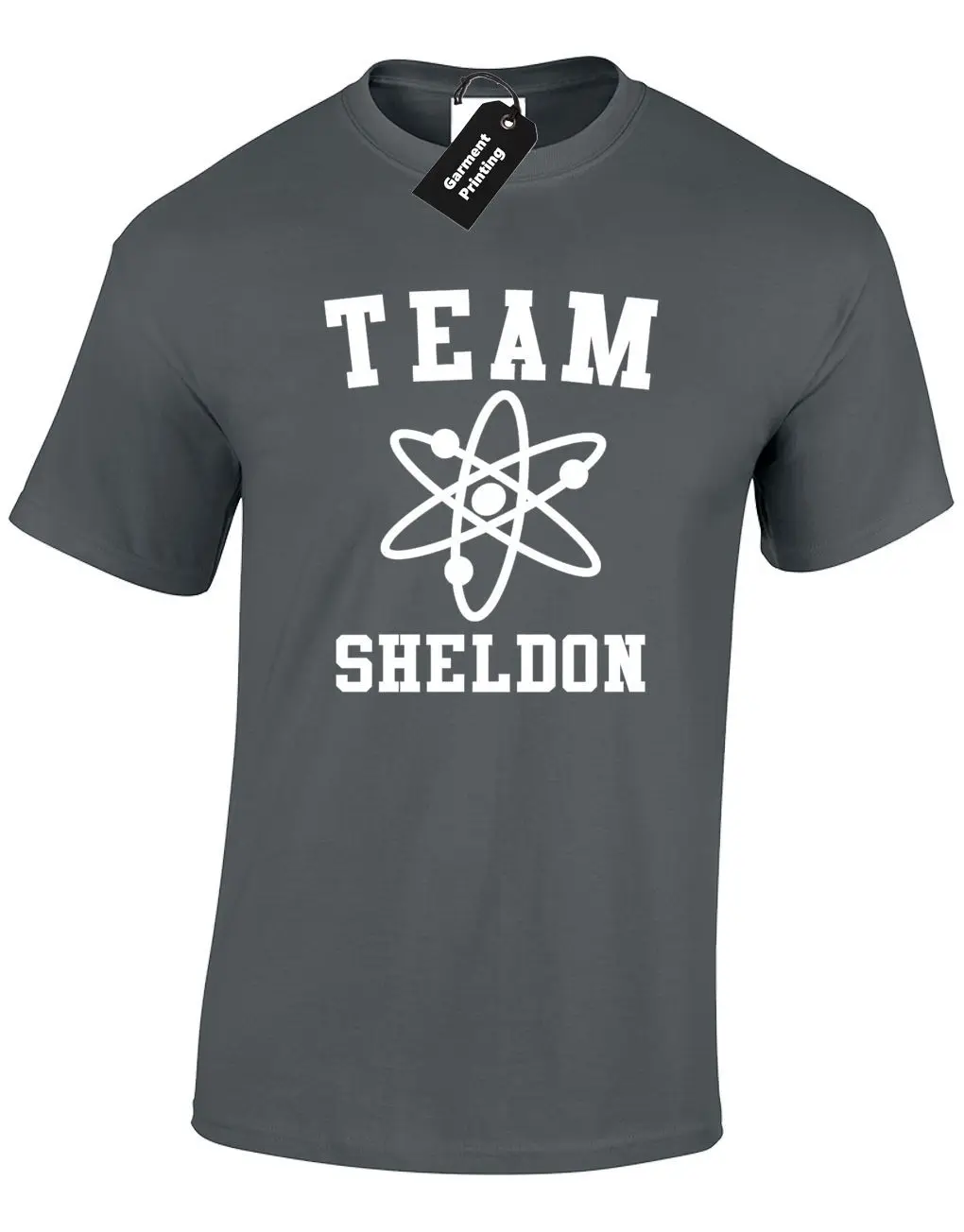 Мужская футболка с надписью TEAM SHELDON ATOM PHYSICS CHEMISTRY короткими рукавами подарок