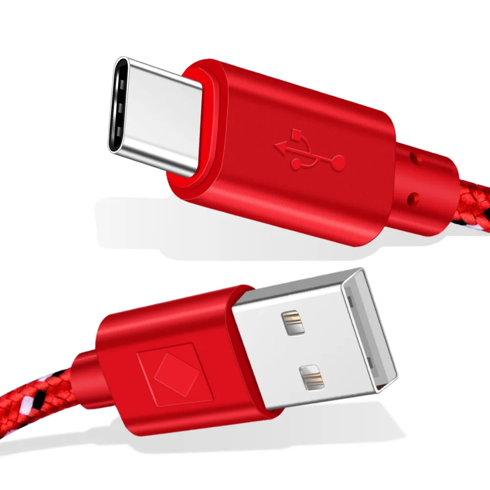 Кабель usb type C для мобильного телефона USB C кабель для быстрой зарядки type C кабель для usb type-C нейлоновый плетеный кабель для передачи данных 50 см/1 м/2 м/3 м