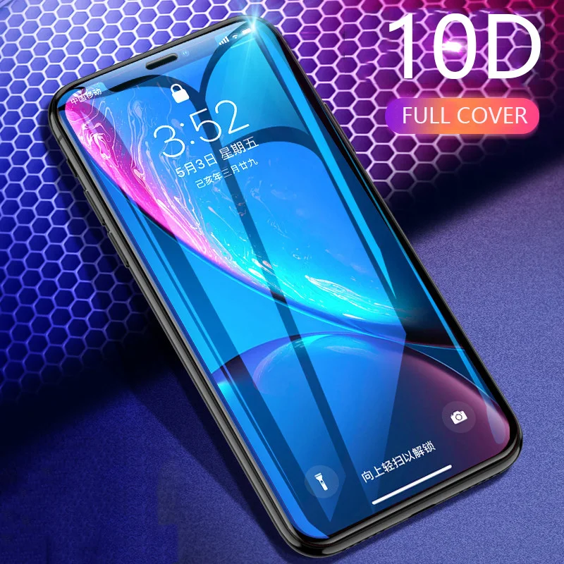 10D изогнутый край Полное покрытие защитное стекло на iPhone 7 8 6 6s Plus закаленное для X